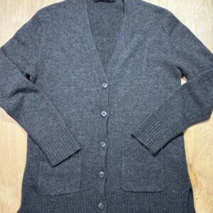 Jenni Kayne Cardigan Womens Gray Wool Cashmere Blend Sweater Everyday XS